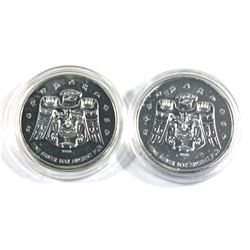 2009 Canada 1oz Vancouver Olympics Raven .9999 Fine Silver Coins in Capsules (Toned). 2pcs (TAX Exem