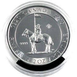 2020 Canada 2oz RCMP .9999 Fine Silver Coin in Capsule. (TAX Exempt)