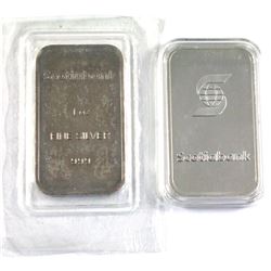 Pair of 1oz Scotiabank .999 fine silver bars(Tax Exempt) 2pcs