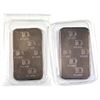 Image 2 : Pair of Johnson-Matthey 1oz. Fine silver bar with TD Bank on the reverse, sealed (toned). NO Tax