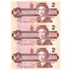 Image 1 : Set of 3 Uncut 1986 $2 BC-55b (two small B's) Theissen-Crow S/N: BGM7452823/7455323/7457823. UNC *Sc