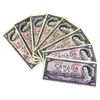 Image 1 : Estate lot of 8x 1954 Bank of Canada $10 Notes, Prefix SV, HT, VT, FV, PV, XD & LD.  Notes appear to