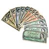Image 1 : Estate lot of 14x 1954 Bank of Canada $1, $2, $5,  $10 & $20.  with Various prefix letters. Lot incl
