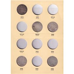 Canada Silver 50-cent Collection in Vintage album.  Lot includes the following dates: 1870,1898, 190