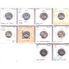 Image 1 : 10x 1952-2001 Canada 5-cent Errors and varieties.  You will receive 10 coins with various error and 