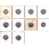 Image 2 : 10x 1952-2001 Canada 5-cent Errors and varieties.  You will receive 10 coins with various error and 