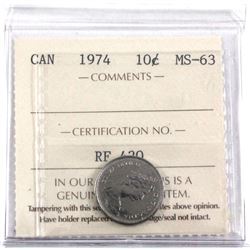 1974 Canada 10-cent ICCS Certified MS63