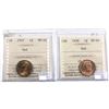Image 1 : 1937 & 1938 Canada 1-cent ICCS Certified MS-64. 2pcs