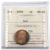 Image 1 : 1939 Canada 1-cent ICCS Certified MS-65