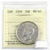 Image 1 : 1939 Canada 50-cent ICCS Certified MS-63