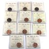Image 1 : 1942-2004 Canada 1-cent  all ICCS Certified. Dates include: 1942 Red Brown MS-62, 1943 MS-62, 1947 M