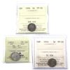Image 1 : 1898 Canada 5-cent ICCS Certified VF-20, 1902 Small H 5-cent M.C.R. Certified VF-20 & 1916 5-cent IC