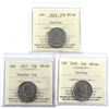 Image 1 : Group Lot of 3x 25-cent all ICCS Certified MS-66. Lot includes: 2015 Caribou, 2017 Stanley Cup, & 20