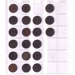 Run of 20x 1859-1899 Victorian Date set "A" Large cents. Except 1859 & 1894). 20pcs