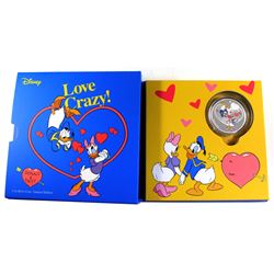 2016 Niue $2 Donald & Daisy Duck "Love Crazy!" 1oz Fine Silver Coin Sealed in Original Plastic. (TAX