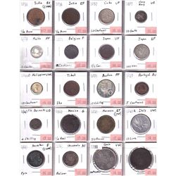 Mixed Page of World Coinage from 18 Different Countries (Some coins may contain imperfections). 20pc