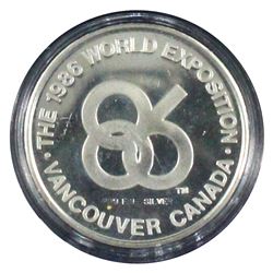 1986 Vancouver Expo 86 World Exposition .999 Fine Silver Official Medallion Encapsulated in Original