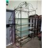 Image 2 : 4 TIER GLASS SHELVING UNIT WITH METAL FRAME