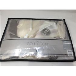 The Collection Thalia Striped Sheer Panel (63in) Grey