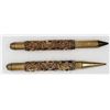 Image 1 : VINTAGE VICTORIAN ORNATE BRASS GOLD TONE PEN & PEN