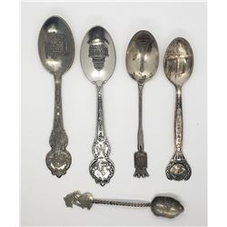 (5) SOUVENIR SPOONS PARIS,OHIO,