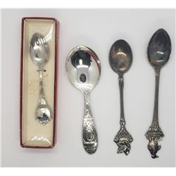 4-SOUVENIR SPOONS, WYOMING,