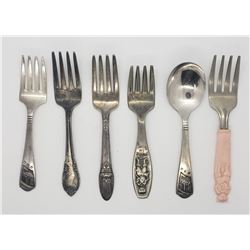 BABY SPOON & FORK plus 4 BABY FORKS
