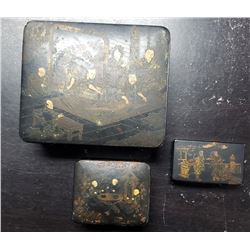 3pc ORIENTAL KEEPSAKE BOXES