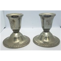 (2) SILVERPLATED CANDLE STICK HOLDERS