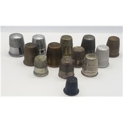 12-VINTAGE SEWING THIMBLES