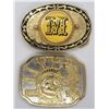 Image 1 : 2-MENS BELT BUCKLES- "M" INITIAL & 100 YRS OF