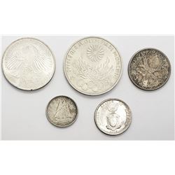 5-FOREIGN SILVER COINS - INTERESTING LOT