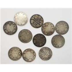 11-EARLY DATE CANADA SILVER QTRS