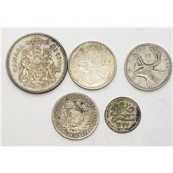 5-FOREIGN SILVER COINS - INTERESTING LOT