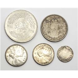 5-FOREIGN SILVER COINS - INTERESTING LOT