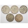 Image 1 : 5-MEXICO SILVER UN PESOS COINS