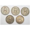 Image 2 : 5-MEXICO SILVER UN PESOS COINS