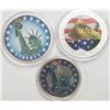 Image 1 : 3-COLORIZED COINS: $10 2007 REPUBLIC LIBERIA,