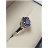 Image 2 : 10K WHITE GOLD TANZANITE(0.95CT) DIAMOND (0.06CT) RING