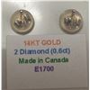 Image 2 : 14K WHITE GOLD DIAMOND STUD (0.6CT) EARRINGS