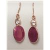 Image 1 : 14K ROSE GOLD BURMESE RUBY (2.6CT) WHITE SAPPHIRE (0.25CT) EARRINGS