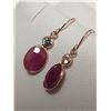 Image 2 : 14K ROSE GOLD BURMESE RUBY (2.6CT) WHITE SAPPHIRE (0.25CT) EARRINGS