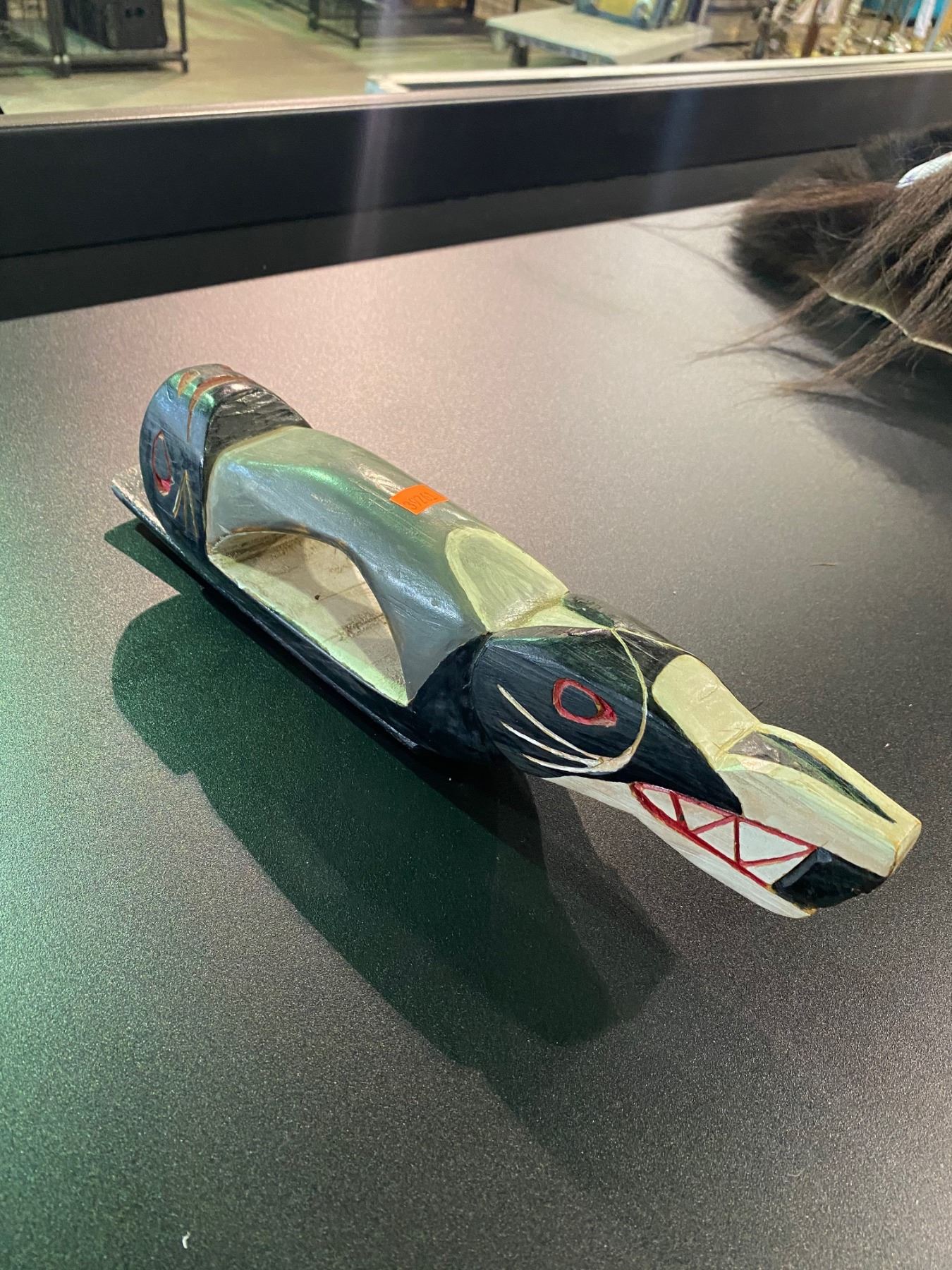 FIRST NATIONS CARVED & PAINTED WOOD TOOL