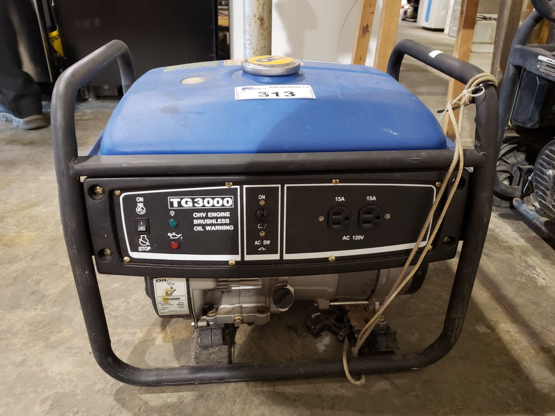 ETG TG3000 GAS GENERATOR MODEL ETQ-168 - Able Auctions