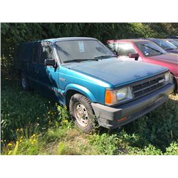 1993 MAZDA B2200 PICKUP, GREEN, GAS, MANUAL, VIN#JM2UF3236P0388446, 310.210KMS, RD,CD, CANOPY,