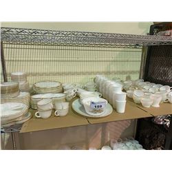 LARGE SHELF LOT OF MILK GLASS