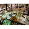 Image 1 : SHELF LOT OF MISC. COLLECTABLES INCLUDING CLOCK, CHINAWARE AND MORE