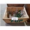 Image 2 : VINTAGE 7UP & PEPSI CRATES WITH VINTAGE SODA BOTTLES & 2 CASES