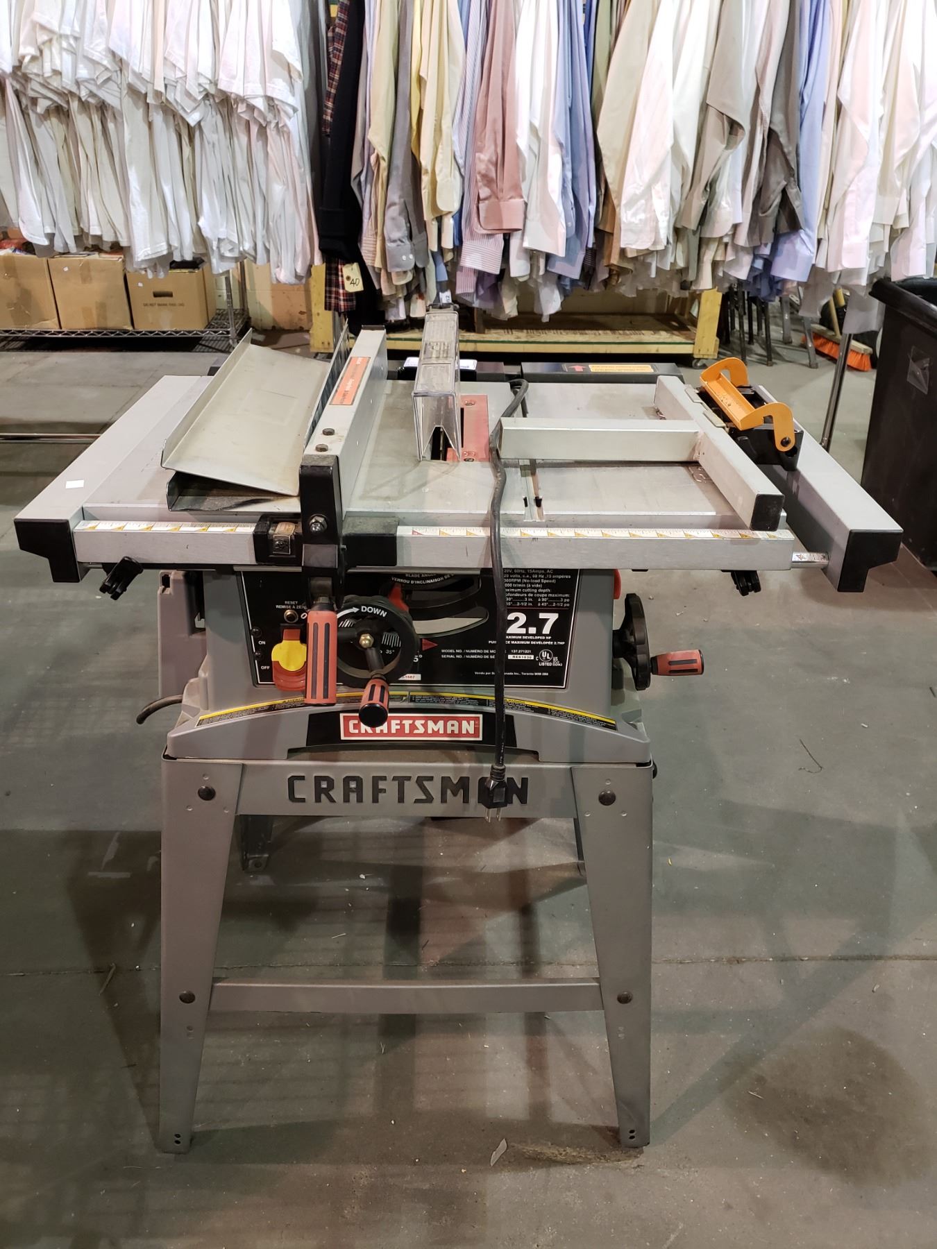 CRAFTSMAN TABLE SAW MODEL 137.271221 - Able Auctions