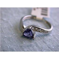 1033 14k White Gold Diamond Ring with Tanzanite